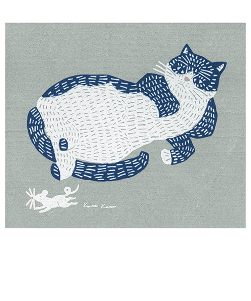 スポンジワイプ　カタカタ　ねこ