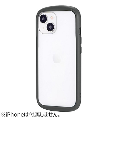 【iPhone15／14】　ルプラスネクスト（LEPLUS　NEXT）　耐衝撃ハイブリッドケース　「Cleary」　ダークグレー