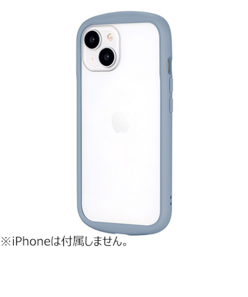 【iPhone15／14】　ルプラスネクスト（LEPLUS　NEXT）　耐衝撃ハイブリッドケース　「Cleary」　スモークブルー