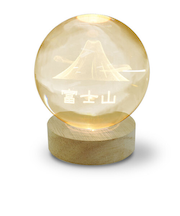 日本トラストテクノロジー（JTT）　3Dクリスタルボールライト　JAPAN　3Dアート　CRYBALL-FUJI-WA　富士山　電球色