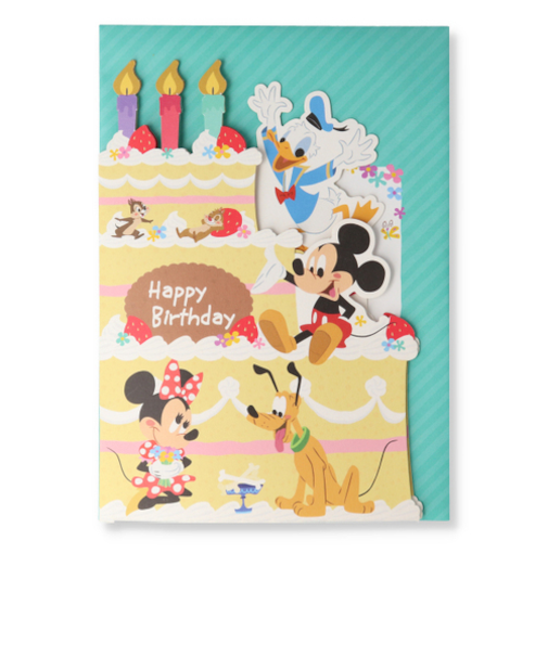 ホールマーク（Hallmark）　グリーティングカード　誕生お祝い　オルゴール　ディズニー　815059　ミッキー＆ミニー　ボイス・ダイカットケーキ2