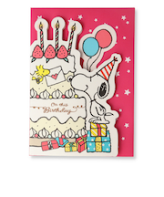 ホールマーク（Hallmark）　グリーティングカード　誕生お祝い　オルゴール　スヌーピー　815066　ダイカットケーキ2