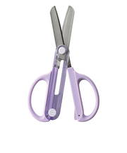 クツワ キャップ一体こどもハサミ SS122PU パープル