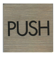 HCP　ステンレスサインプレート　PUSH　S‐008