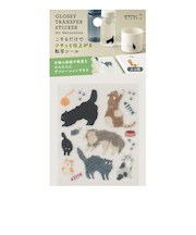 ミドリ（MIDORI）　シール2700　転写　ツヤ　82700　ネコ柄