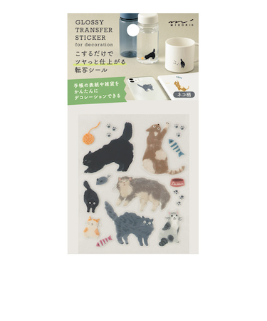 ミドリ（MIDORI）　シール2700　転写　ツヤ　82700　ネコ柄