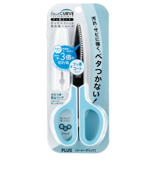 プラス（PLUS）　フィットカットカーブSF型　34－516　ホワイト／ブルー