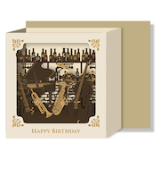 リーフワークカンパニー　バースデーカード　レーザーカットボックス　楽器　51－054