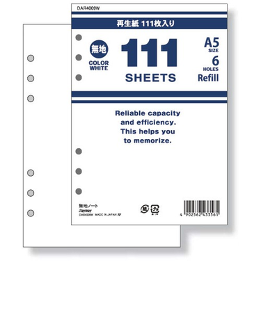 レイメイ　111シート　無地　A5サイズ　DAR4009W　ホワイト