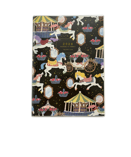 【2025年10月始まり】　クローズ・ピン　Tomoko　Hayashi　B6　ウィークリーレフト　SB96507　馬車とメリーゴーランド　月曜始まり