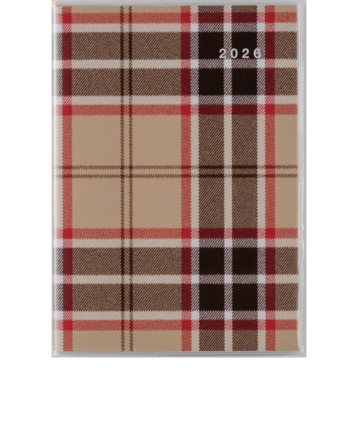 【2026年1月始まり】　高橋書店　クレールインデックス3　B6　マンスリーブロック　386　チェック　日曜始まり