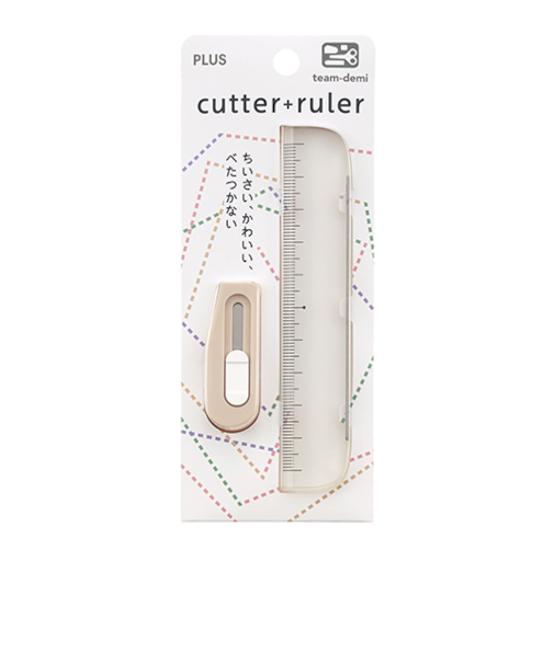 プラス（PLUS）　チームデミ（team-demi）　カッター＋ルーラー　TD-001CR　くるみ