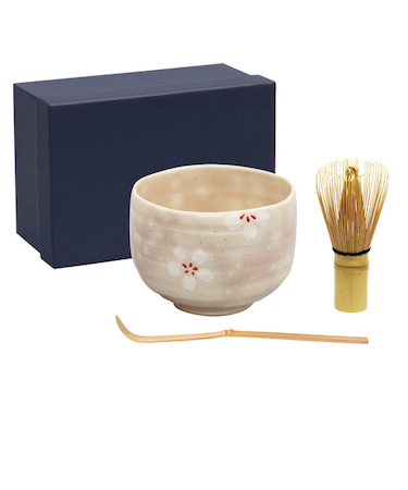 藍花　お抹茶3点セット　14479　さくら化粧