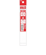 ぺんてる（Pentel）　ジェルボールペン替芯　0.3mm　XLRN3-B　赤
