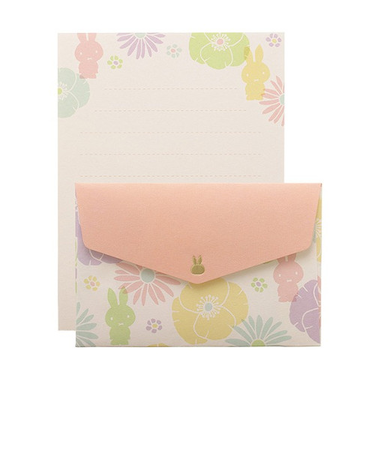 マルアイ　ミッフィー　ミニレターセット　レ－MY2DA　フラワーオレンジ