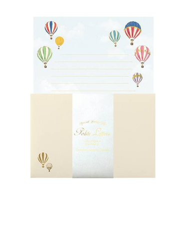 包む　レターセット　箔押し　H-TL0B2　気球