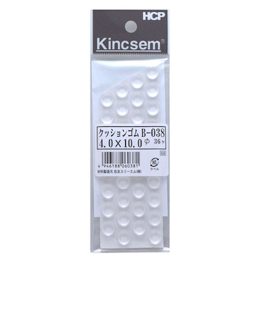 HCP　クッションゴム　B－038　4.0×径10mm　クリア　36個入