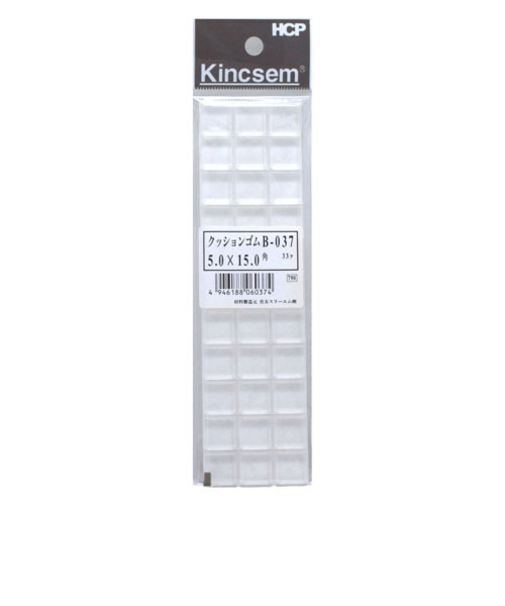HCP　クッションゴム　B-037　5.0×15mm角　クリア　33個入