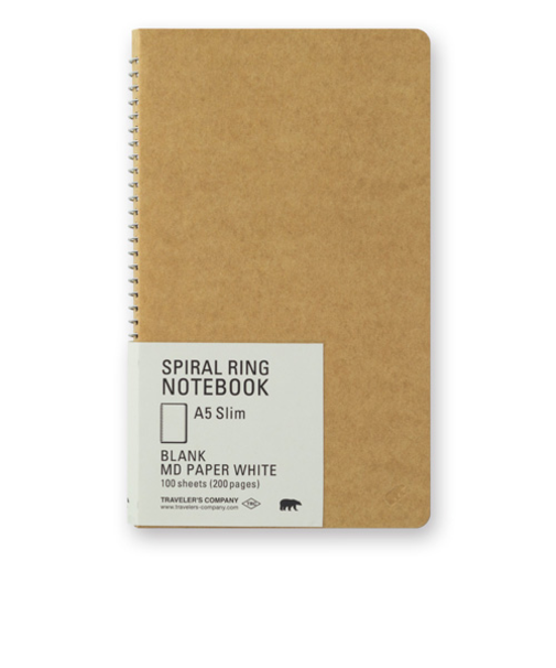 トラベラーズカンパニー　スパイラルリングノート　A5　無罫　15245　ホワイト