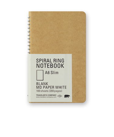 トラベラーズカンパニー　スパイラルリングノート　A6　無罫　15242　ホワイト