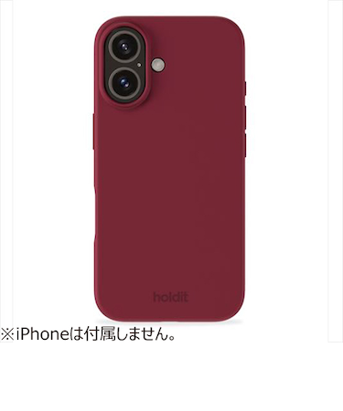 【iPhone16】　ホールディット（Holdit）　シリコンケース　レッドベルベット