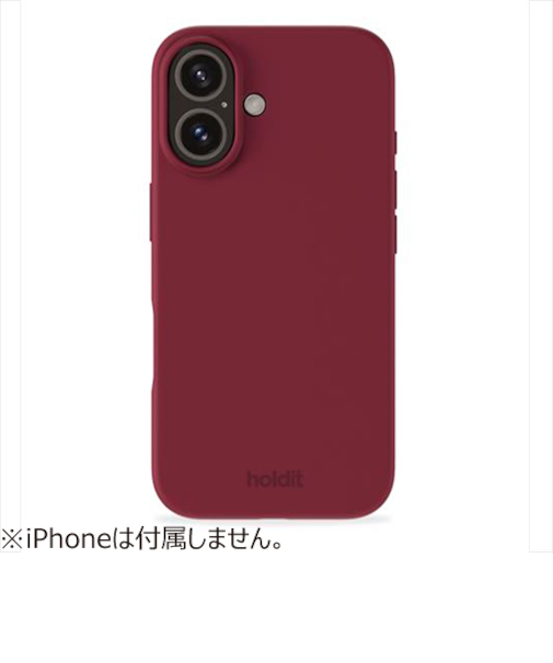 【iPhone16】　ホールディット（Holdit）　シリコンケース　レッドベルベット