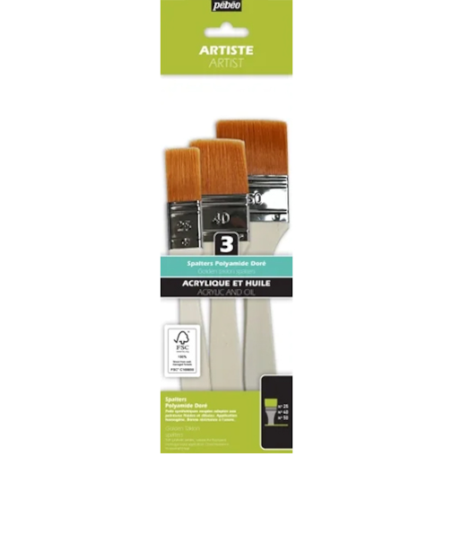 ペベオ（Pebeo）　筆セット　化繊刷毛　3本入