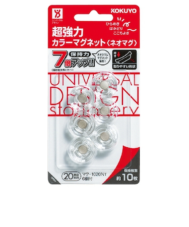 コクヨ（KOKUYO）　超強力カラーマグネット　ネオマグ　径20mm　マク-1020T　透明