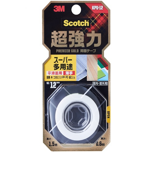 3M　スコッチ　超強力両面テープ　薄手　KPU－12　12mm×1.5m