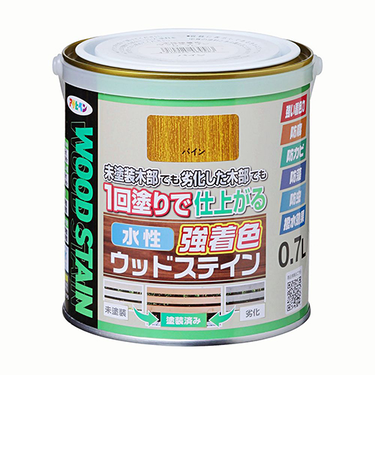 アサヒペン　水性　強着色　ウッドステイン　0.7L　パイン