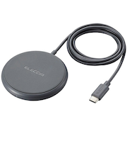 エレコム（ELECOM）　ケーブル一体型　Qi規格対応ワイヤレス充電器　W-QA25DGY　ダークグレー