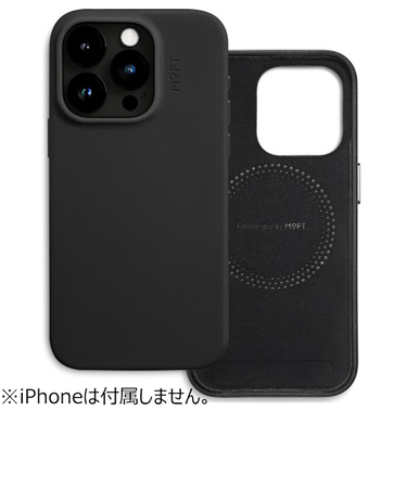 【iPhone15Pro】　モフト（MOFT）　MOVAS　レザーケース　ジェットブラック
