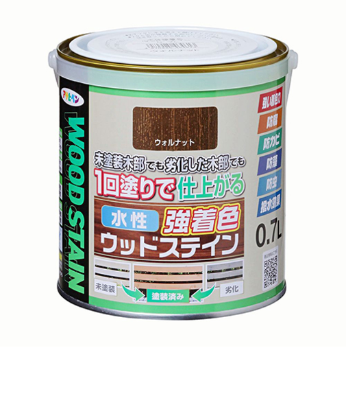 アサヒペン　水性　強着色　ウッドステイン　0.7L　ウォルナット