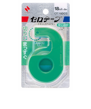ニチバン　セロテープ（R）　小巻カッターつき　まっすぐ切れるタイプ　CT－18DCG　グリーン