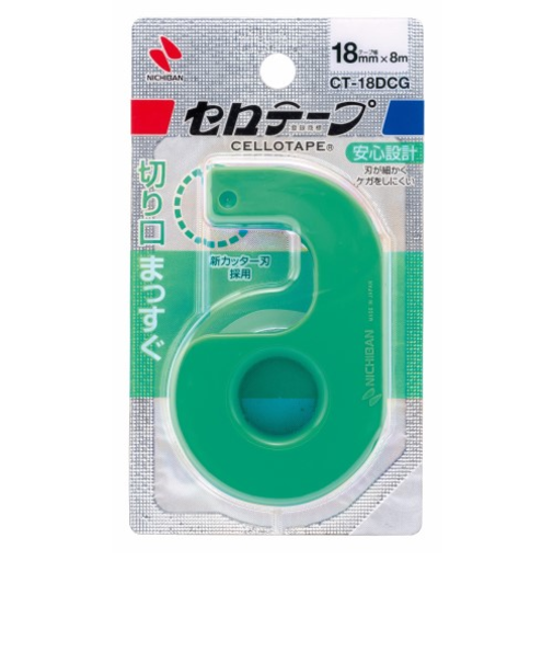 ニチバン　セロテープ（R）　小巻カッターつき　まっすぐ切れるタイプ　CT－18DCG　グリーン