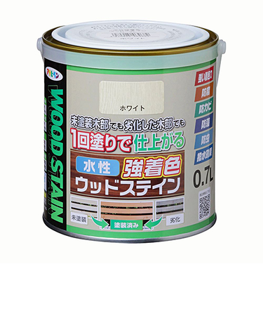 アサヒペン　水性　強着色　ウッドステイン　0.7L　ホワイト