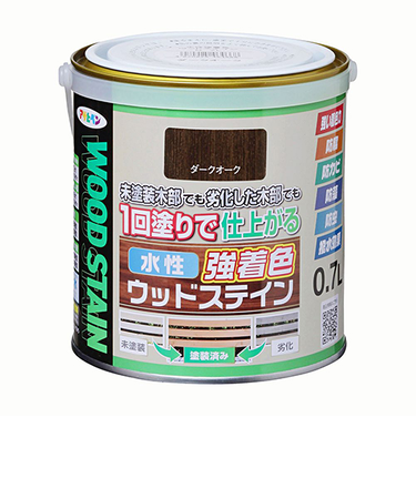 アサヒペン　水性　強着色　ウッドステイン　0.7L　ダークオーク