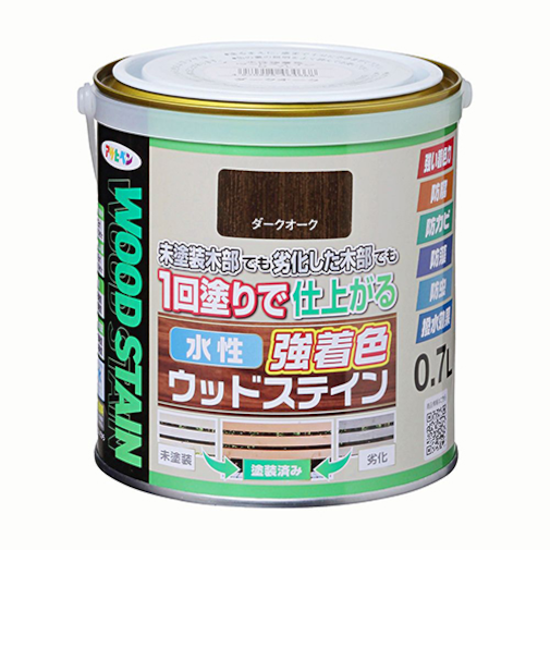 アサヒペン　水性　強着色　ウッドステイン　0.7L　ダークオーク