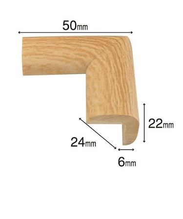 安心クッション　コーナー用　細　木目ライト
