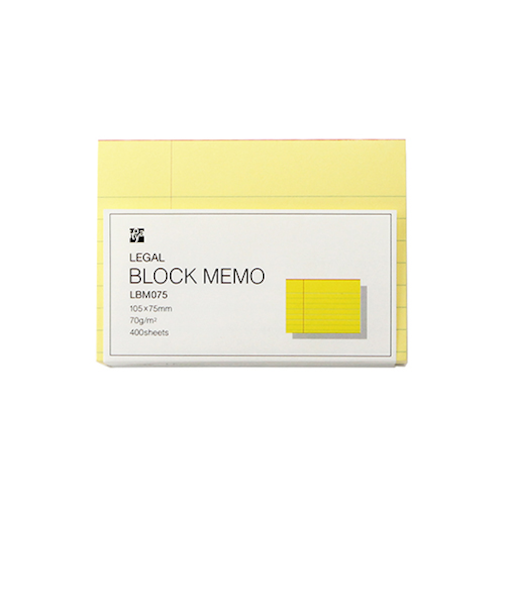 伊東屋　Lブロックメモ　LBM075　イエロー