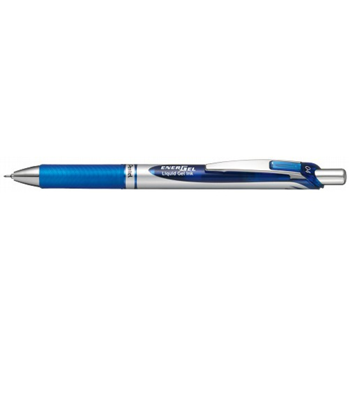 ぺんてる（Pentel）　ノック式エナージェル0.4mm　BLN74ーC　シルバー軸　青インキ