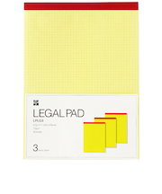 伊東屋　リーガルパッドL　LPLG3　方眼　イエロー　3冊入