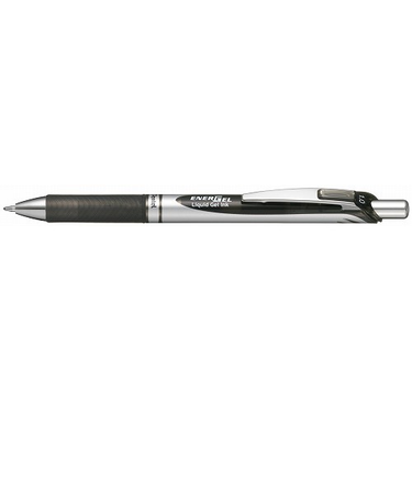 ぺんてる（Pentel）　ノック式エナージェル1.0mm　BL80－A　シルバー軸　黒インキ