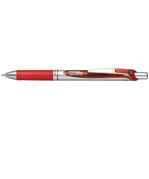 ぺんてる（Pentel）　ノック式エナージェル1.0mm　BL80－B　シルバー軸　赤インキ
