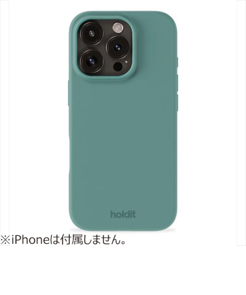 【iPhone16Pro】　ホールディット（Holdit）　シリコンケース　モスグリーン