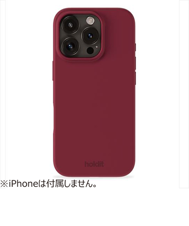 【iPhone16Pro】　ホールディット（Holdit）　シリコンケース　レッドベルベット