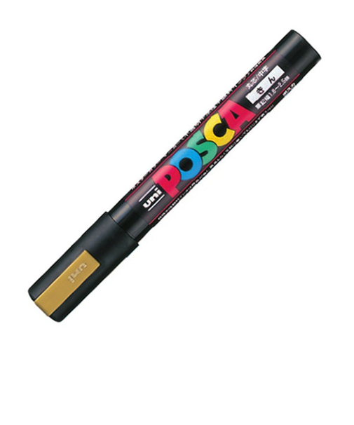 三菱鉛筆　ポスカ　中字丸芯　PC－5M　金