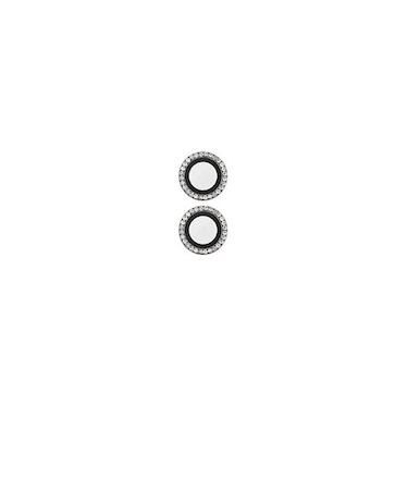 【iPhone16／16Plus】　エレコム（ELECOM）　＆me　カメラレンズガラスフィルム　ラインストーン　PM-A24AFLLGRSV　シルバー
