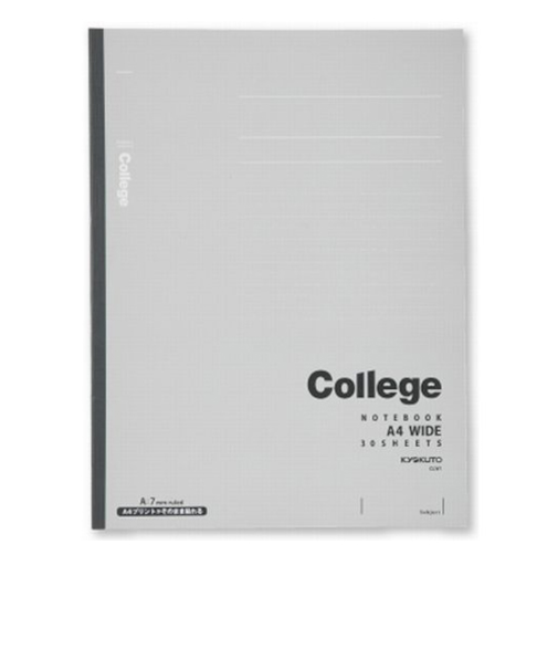 日本ノート　カレッジ（College）　A4ワイドカレッジノート　CLW1　グレー