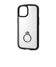 【iPhone15】　エレコム（ELECOM）　TOUGH　SLIM　LITE　フレームカラー　リング付　PM-A23ATSLFCRBK　ブラック